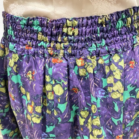 J. Crew Elsie Full Skirt in Purple Multi-Color Nightfall Floral Pattern Size 6 - Picture 8 of 13